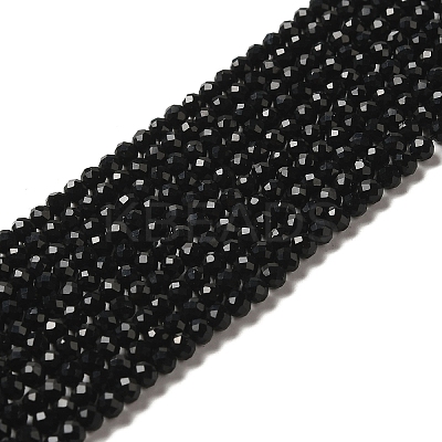 Natural Black Onyx Beads Strands G-K020-3mm-30-1