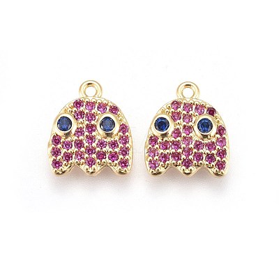 Brass Micro Pave Cubic Zirconia Pendants KK-I648-07-1