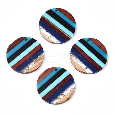 Resin & Walnut Wood Pendants RESI-N039-16-1