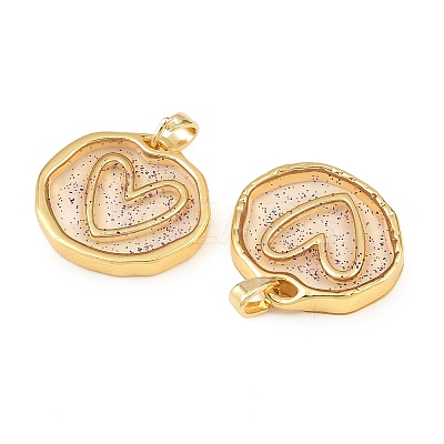 Brass Resin Pendants KK-I475-01G-01-1