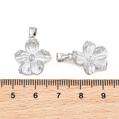 Brass Micro Clear Cubic Zirconia Peg Bails Pin Pendants KK-CBA6A75-52B-P-1