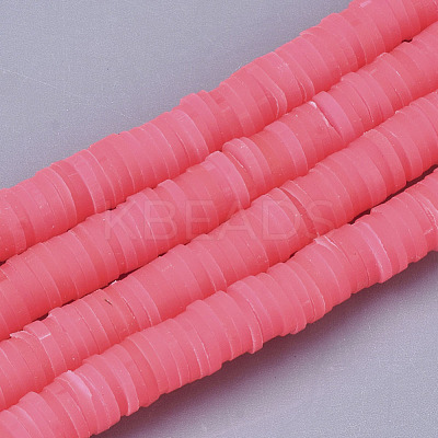 Handmade Polymer Clay Beads Strands CLAY-R089-6mm-044-1