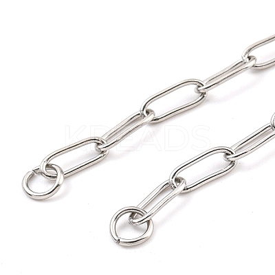 Tarnish Resistant 304 Stainless Steel Paperclip Chains Necklace Makings LS-AJEW-P119-05P-1