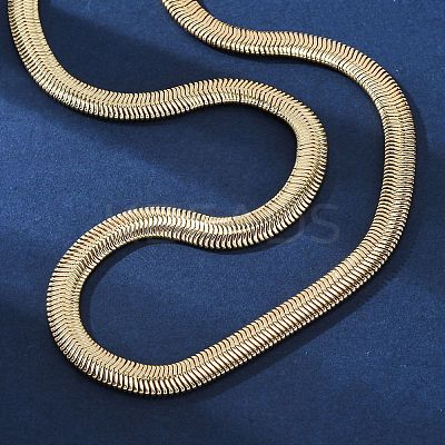 Rack Plating Brass Herringbone Chains Necklace for Men Women NJEW-M193-01G-1