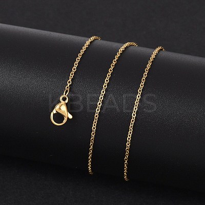 304 Stainless Steel Cable Chain Necklaces NJEW-M151-24G-1