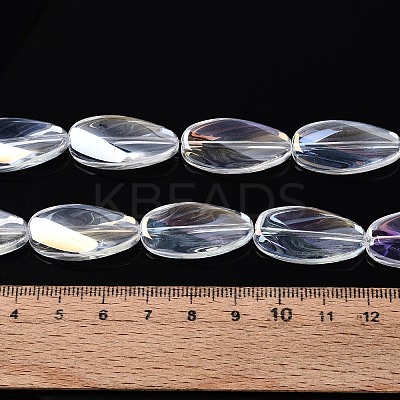 Electroplate Transparent Glass Beads Strands EGLA-N055-02-1