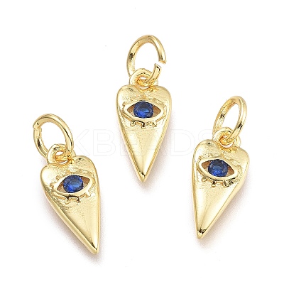 Brass Micro Pave Cubic Zirconia Pendants KK-P187-15H-G-1