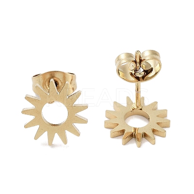 PVD Vacuum Plating 304 Stainless Steel Stud Earrings for Women EJEW-A048-12G-1