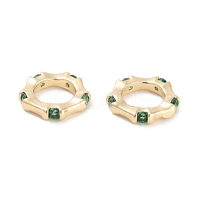 Brass Pave Cubic Zirconia Linking Rings KK-C051-61G-01-1