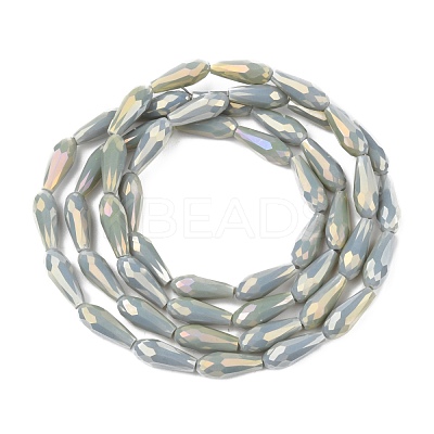 Electroplated Opaque Glass Beads Strands EGLA-L015-FR-B19-01-1
