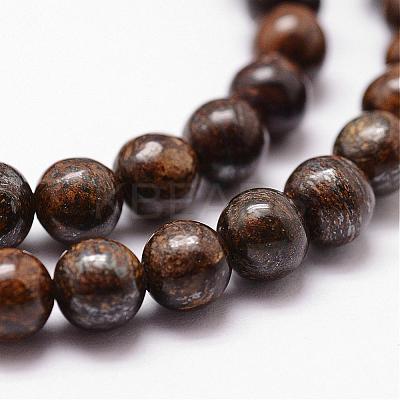 Natural Bronzite Bead Strands G-D840-57-8mm-1