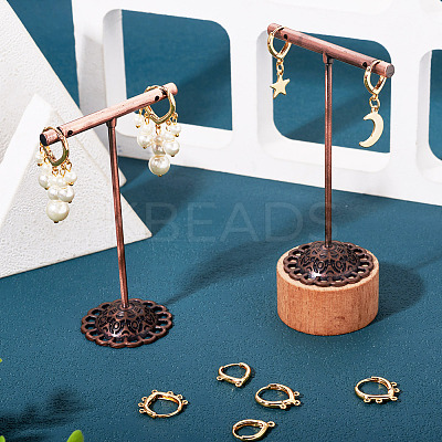 10Pcs 5 Styles Brass Hoop Earring Finding KK-TA0002-52-1