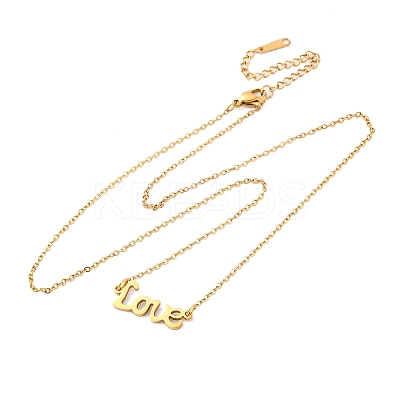 201 Stainless Steel Pendant Necklace for Women NJEW-F335-02G-07-1