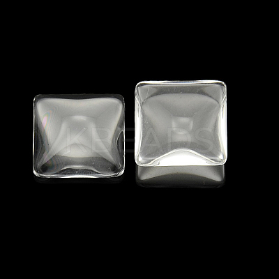 Transparent Clear Glass Square Cabochons X-GGLA-A001-20mm-1