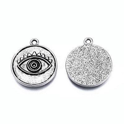 Tibetan Style Alloy Pendant Settings for Enamel TIBE-N011-209-1
