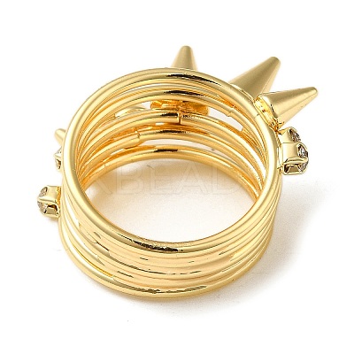 Spike Brass Finger Rings RJEW-C037-01G-1
