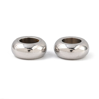 Tarnish Resistant Stainless Steel Large Hole Rondelle Beads STAS-Q175-02-1