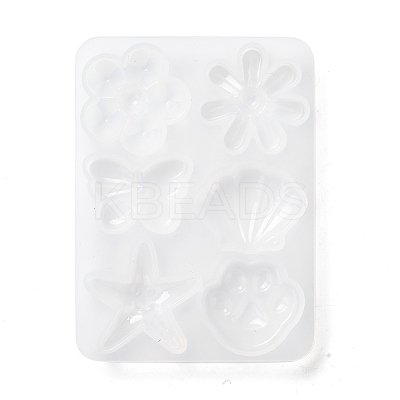 Flower & Shell & Starfish & Paw Print & Butterfly Silicone Molds DIY-P059-07-1