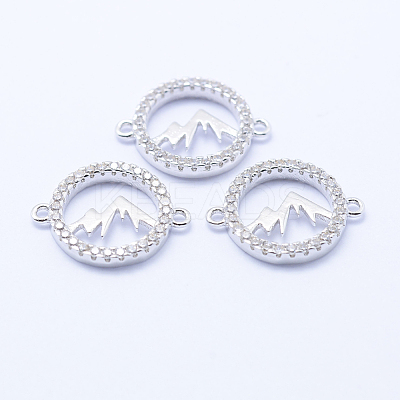 Brass Micro Pave Cubic Zirconia Links KK-P133-36P-NR-1