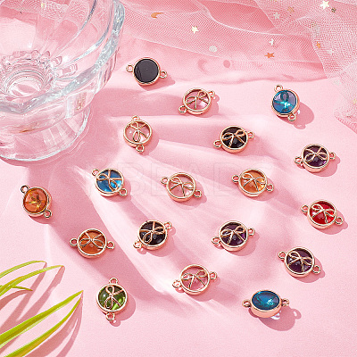 32Pcs 8 Colors Glass connector Charms GLAA-PH0002-22-1
