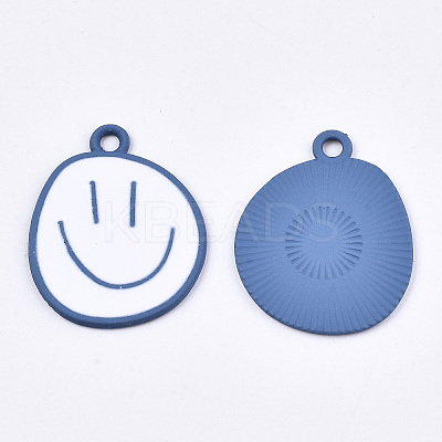 Spray Painted Alloy Pendants X-ENAM-S127-026A-RS-1