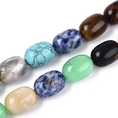 Natural & Synthetic Mixed Stone Beads Strands G-T142-70-1