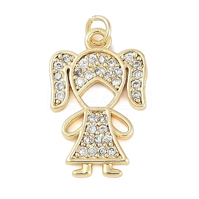 Rack Plating Brass Micro Pave Cubic Zirconia Pendants KK-H509-30G-1