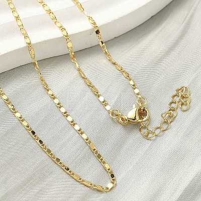 1.7MM Brass Oval Link Chain Necklaces for Women Men NJEW-F350-02G-1