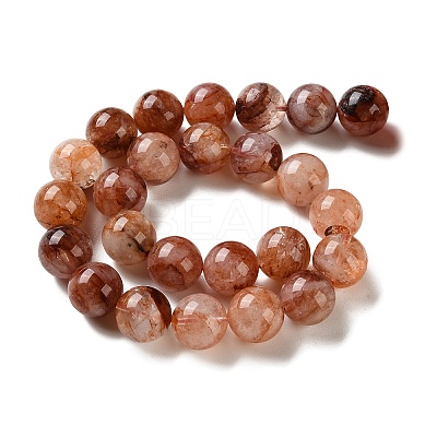 Natural Hematoid Quartz/Ferruginous Quartz Beads Strands G-H343-D14-16mm-1