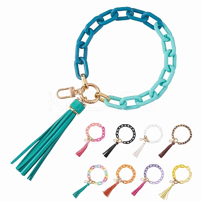 Chain Link Wristlet Keychain HJEW-SW00013-07-1