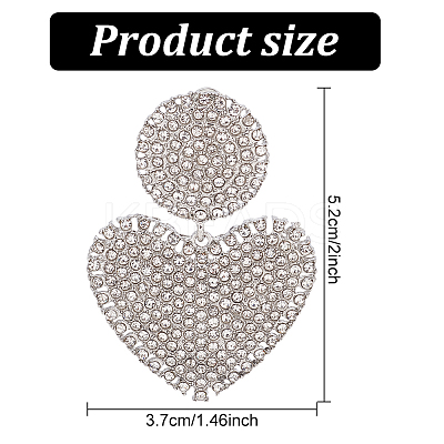 2 Pairs 2 Colors Crystal Rhinestone Heart Dangle Stud Earrings with 925 Sterling Silver Pin EJEW-AN0001-25-1