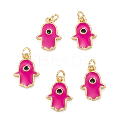 Brass Enamel Pendants KK-P204-11G-B-1