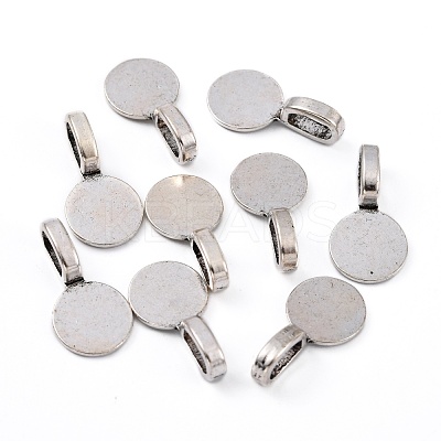 Tibetan Style Alloy Glue On Flat Pad Pendant Bails X-TIBEP-1124-AS-FF-1