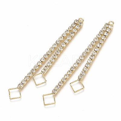 Brass Rhinestone Cup Chain Big Pendants KK-Q735-405G-1