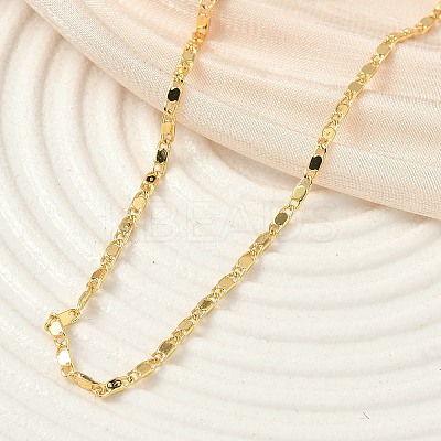 1.7MM Brass Oval Link Chain Necklaces for Women Men NJEW-F350-02G-1