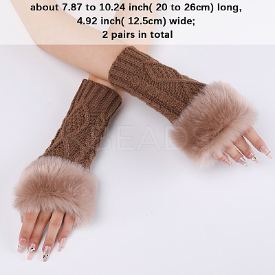 Polyacrylonitrile Fiber Yarn Knitting Fingerless Gloves COHT-PW0001-15F-1