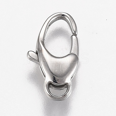 Non-Tarnish Polished 316 Surgical Stainless Steel Lobster Claw Clasps X-STAS-Z013-05A-1