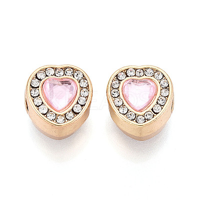 Rack Plating Alloy Rhinestone European Beads FIND-N011-06KCG-1