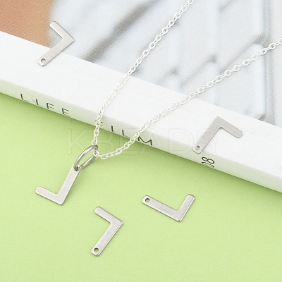 Tarnish Resistant 304 Stainless Steel Letter Charms X-STAS-O072-L-1