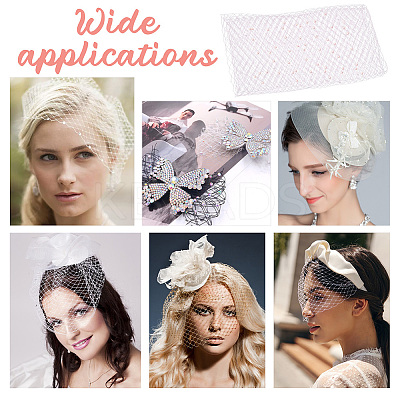 Gauze Bridal Veils AJEW-WH0314-489B-1