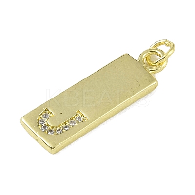 Brass Micro Pave Clear Cubic Zirconia Pendants KK-P266-06G-J-1