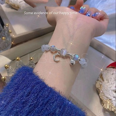 Cat Eye Round Beaded Bracelets WGCF752-06-1