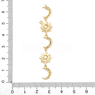 Tassel Brass Micro Pave Clear Cubic Zirconia Big Pendants KK-L271-01G-14-1