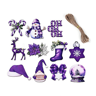 Christmas UV Single Face Printed Wood Pendant Decorations WOOD-N020-33-1