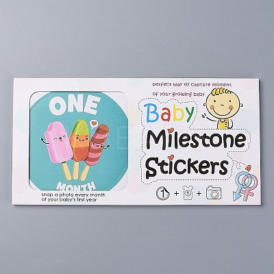1~12 Months Number Themes Baby Milestone Stickers DIY-H127-B14-1