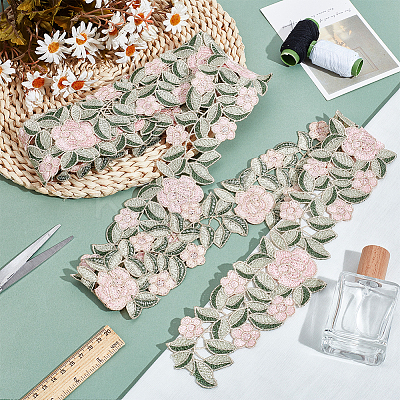 Polyester Flower Embroidery Lace Trim OCOR-WH0090-88-1