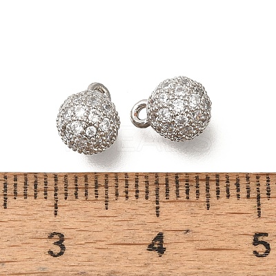 Rack Plating Brass Micro Pave Cubic Zirconia Charms KK-F883-07P-01-1