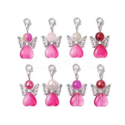 20Pcs Angel Glass Pendant Decorations HJEW-JM02641-S-1