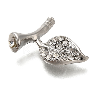 Rack Plating Brass With Rhinestone Findings KK-S402-02P-1