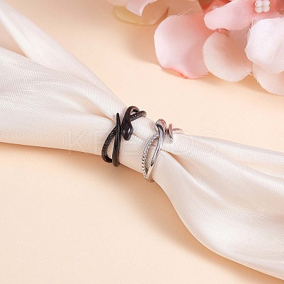 2Pcs 2 Color Alloy Snake Open Cuff Rings Set for Women JR933A-1